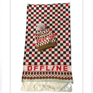 Offline by aerie Beanie and Scarf Blanket NWT